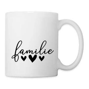 Herzen Familie - Tasse - Weiß - Rechts