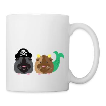 Cochon d’Inde à barbe noire avec cochon d’Inde sirène - Mug blanc - blanc - Droite