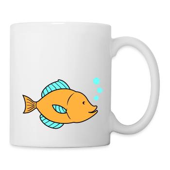 fisch comic 01 - Tasse - Weiß - Rechts