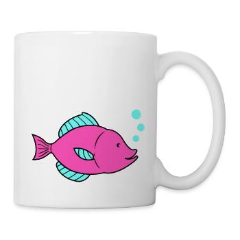 fisch comic 1 - Tasse - Weiß - Rechts