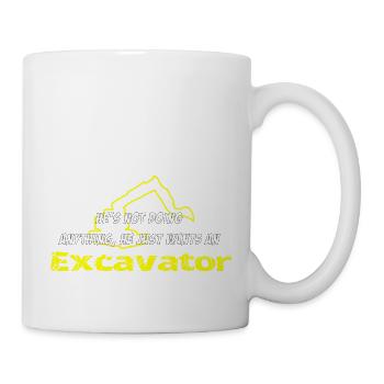 He´s not doing anything he just wants an excavator - Mug - white - Right