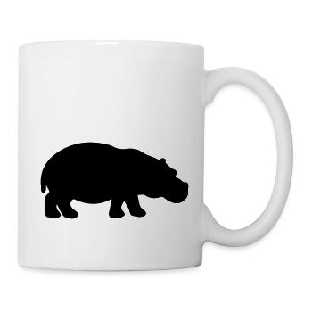 nilpferd silhouette - Tasse - Weiß - Rechts