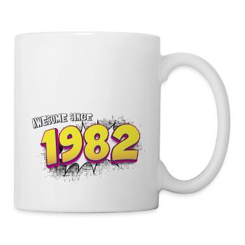 Retro 41st birthday in Pop Art Comic Book Style - Mug - white - Right