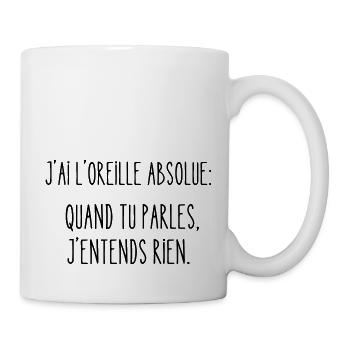oreille absolue - Mug blanc - blanc - Droite