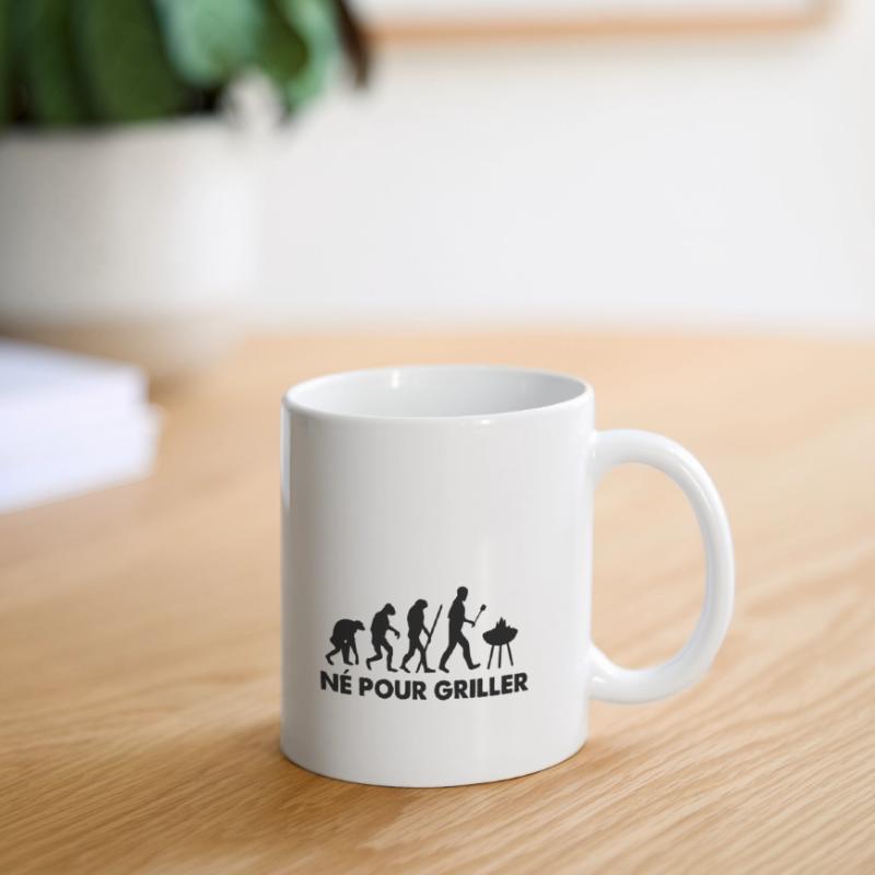 Né pour griller Évolution Mug blanc