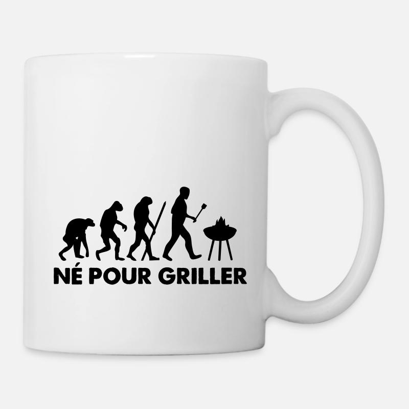 Né pour griller Évolution - Mug blanc - blanc