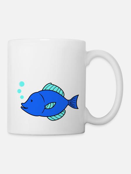 fisch comic - Tasse - Weiß