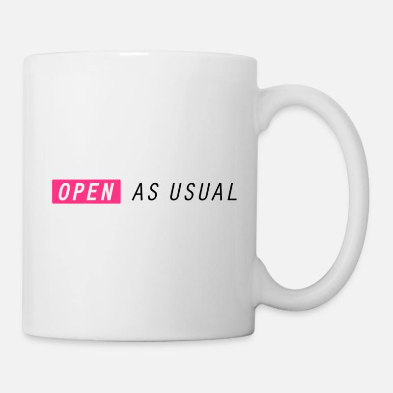 Ouvert comme d'habitude ! - Mug blanc - blanc