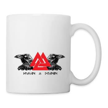 Hugin & Munin Vikings Corbeaux d’Odin Design celtique - Mug blanc - blanc - Droite
