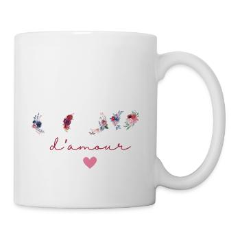 Mamie d’amour fleurs- idée cadeau mamie - Mug blanc - blanc - Droite