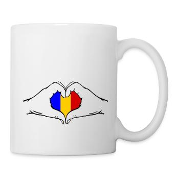 Roumanie Drapeau Coeur Forme - Mug blanc - blanc - Droite