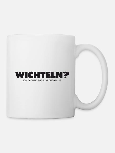 Wichteln nur freiwillig - Tasse - Weiß