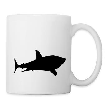shark silhouette - Tasse - Weiß - Rechts