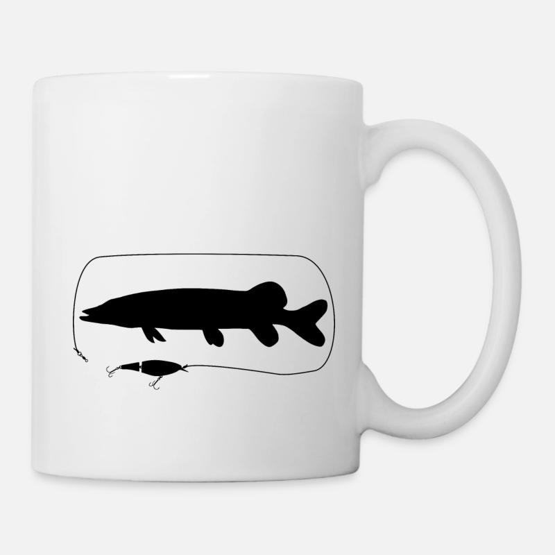 Hecht mit Wobbler - Tasse - Weiß