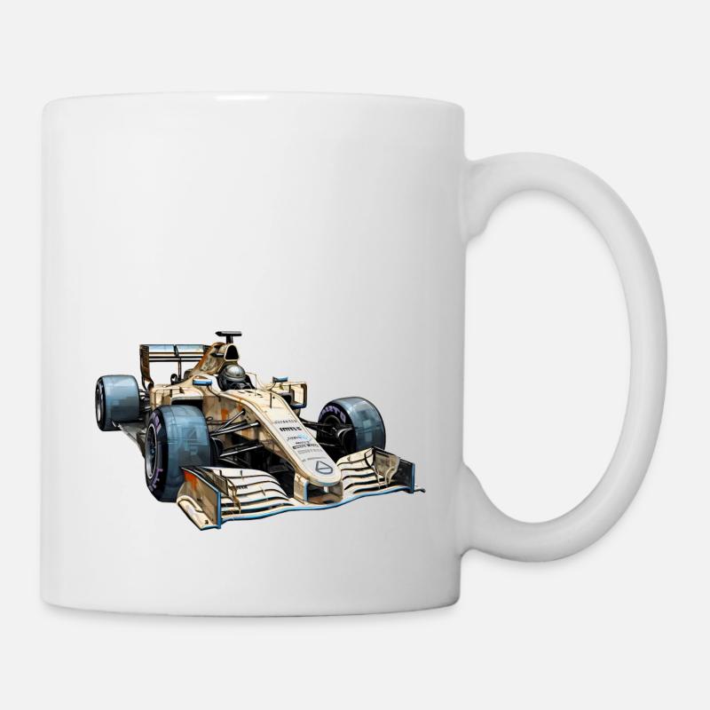 Les voitures de course sont extrêmement aérodynamiques - Mug blanc - blanc