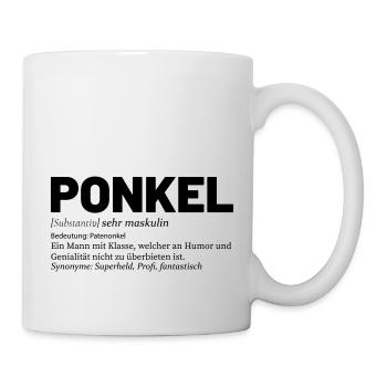 Onkel Spruch Patenonkel kurz Ponkel - Tasse - Weiß - Rechts