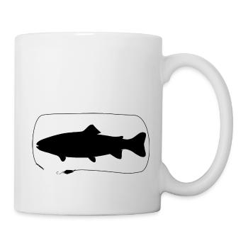 Forelle mit Spoon - Tasse - Weiß - Rechts