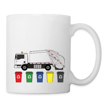 Müllwagen Liebe Müllabfuhr Kind Junge I Geschenk - Tasse - Weiß - Rechts