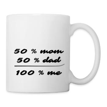 50% mom, 50% dad, 100% me - Mug - white - Right