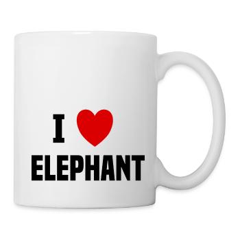 Ich liebe Elefanten - Tasse - Weiß - Rechts