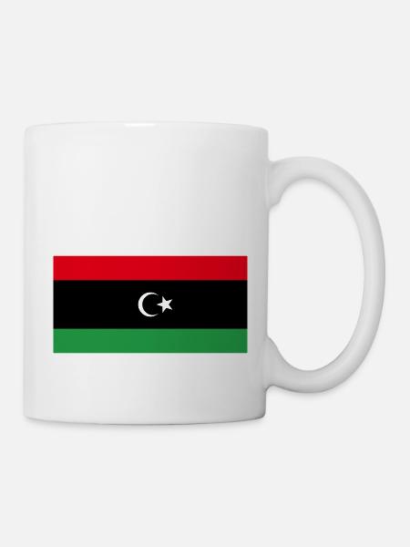 Libyen Flagge / Drapeau Lybie - Tasse - Weiß