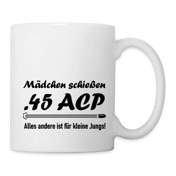 Mädchen schießen .45 ACP - Tasse - Weiß - Rechts