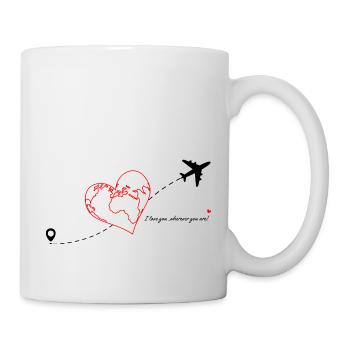 Ich liebe dich, wo immer du bist - Valentinstagsgeschenk - Tasse - Weiß - Rechts