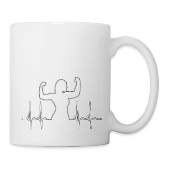 Femme Puissance Battement de cœur Pouls Femme forte - Mug blanc - blanc - Droite