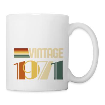 Jahrgang 1971 - 1971 Jubiläumsgeschenk - Tasse - Weiß - Rechts