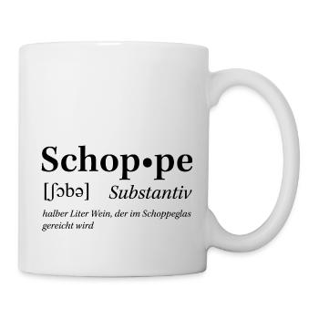 Rheinhessische Mundart "Schobbe" - Tasse - Weiß - Rechts
