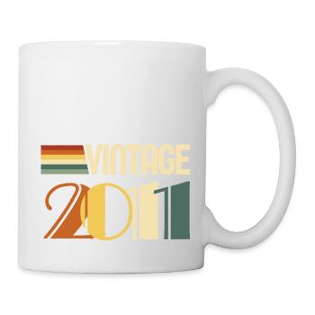 Jahrgang 2011 - 2011 Jubiläumsgeschenk - Tasse - Weiß - Rechts