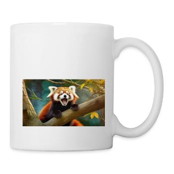 Cute animals chilling – red panda - Mug - white - Right