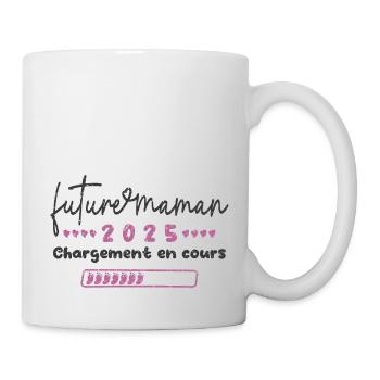 Cadeau original future maman 2025 chargement... - Mug blanc - blanc - Droite
