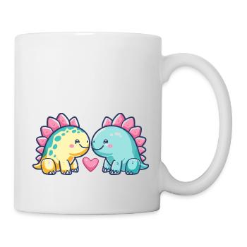 Dinosaure Stégosaure Couple Amour Couple Amoureux - Mug blanc - blanc - Droite
