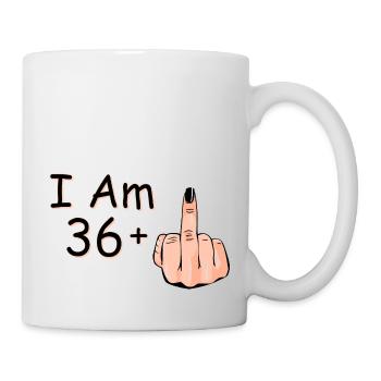 J’ai 36 ans + 1 majeur Je suis 36 ans et plus, - Mug blanc - blanc - Droite