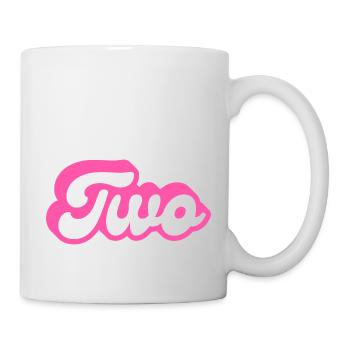 Zwei Geburtstage - 2. Geburtstag Retro Pink - Tasse - Weiß - Rechts