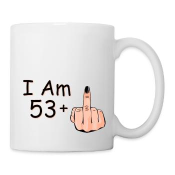 J’ai 53 ans + 1 majeur Je suis 53 ans et plus, - Mug blanc - blanc - Droite