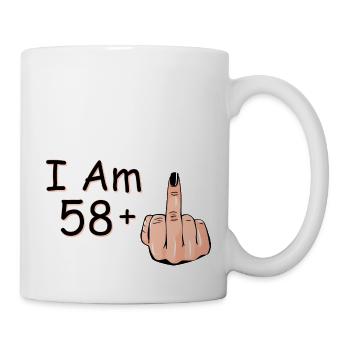 J’ai 58 ans + 1 majeur J’ai 58 ans et plus, - Mug blanc - blanc - Droite