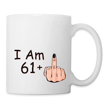 J’ai 62 ans + 1 majeur Je suis 62 ans et plus, - Mug blanc - blanc - Droite