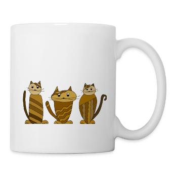 Katzen - Tasse - Weiß - Rechts