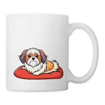 Contented Shih Tzu Lounging on Plush Pillow - Mug - white - Right