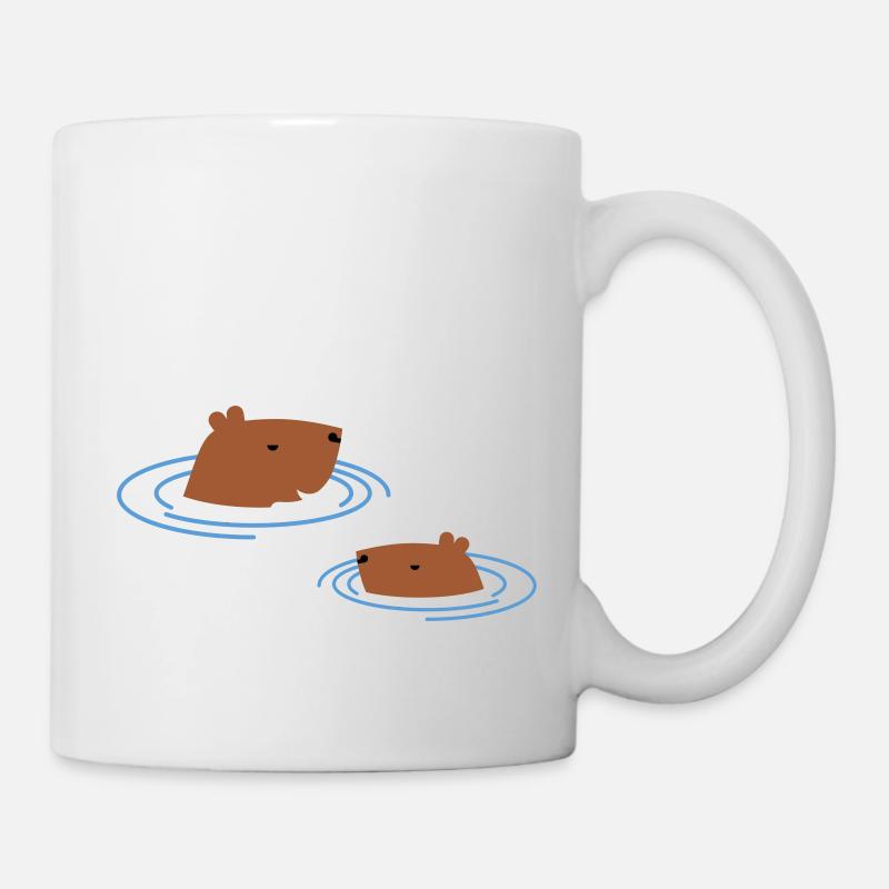Capybara qui prend son bain - Mug blanc - blanc