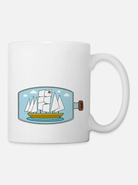 Buddelschiff - Tasse - Weiß