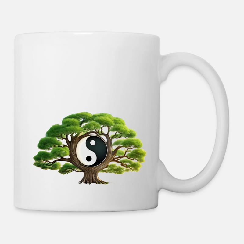 Arbre zen Yin et Yang - Mug blanc - blanc