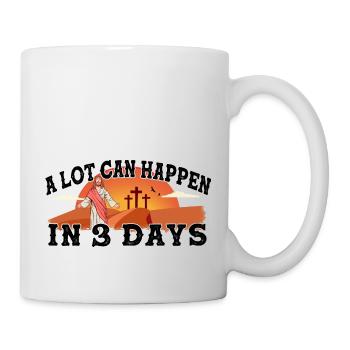 Beaucoup de choses peuvent se passer en 3 jours de croix du jour de Pâques - Mug blanc - blanc - Droite