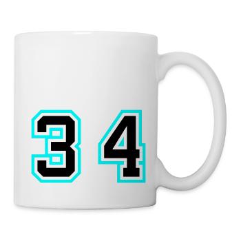 34 Zahl symbol - Tasse - Weiß - Rechts