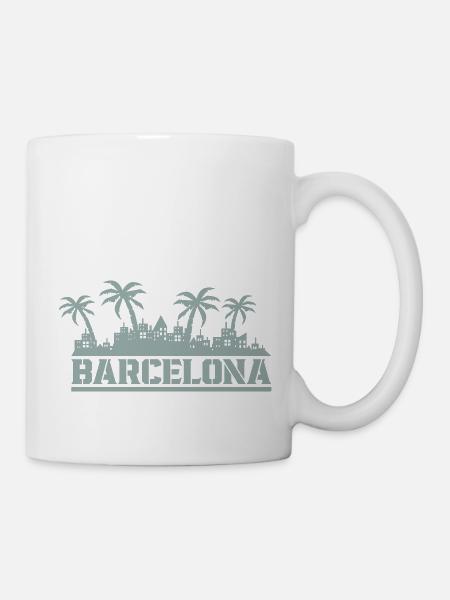 barcelona skyline - Tasse - Weiß