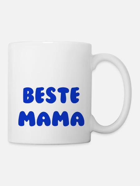 Beste Mama Blau - Tasse - Weiß