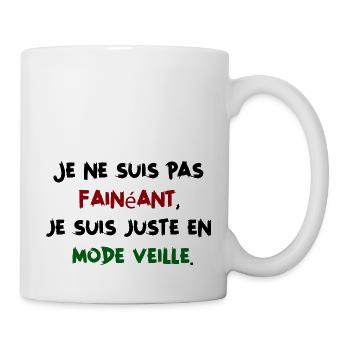 Je ne suis pas fainéant, juste en mode veille - Mug blanc - blanc - Droite