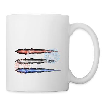 Red White and Blue Fighter Jets with Contrail and - Mug - white - Right